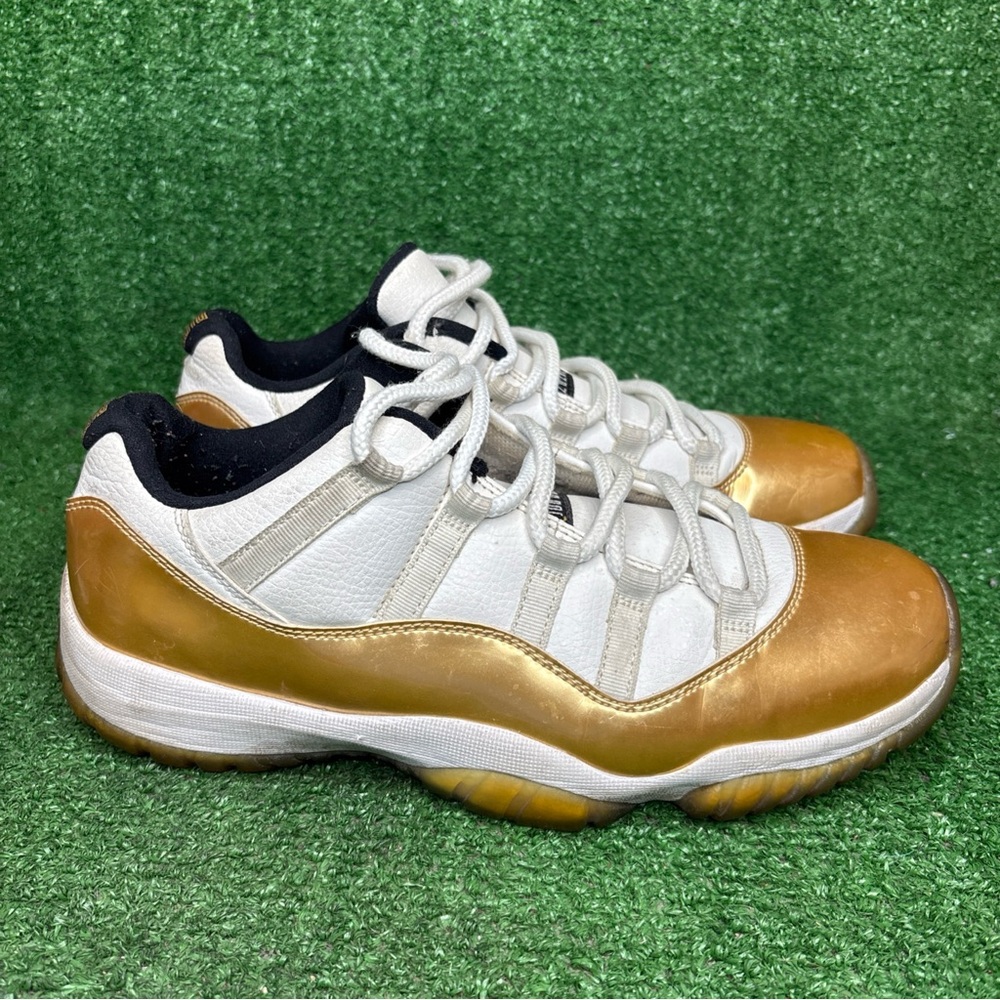 Size 9.5 - Air Jordan 11 Retro Low Closing Ceremony Gold White‎ (528895-103)